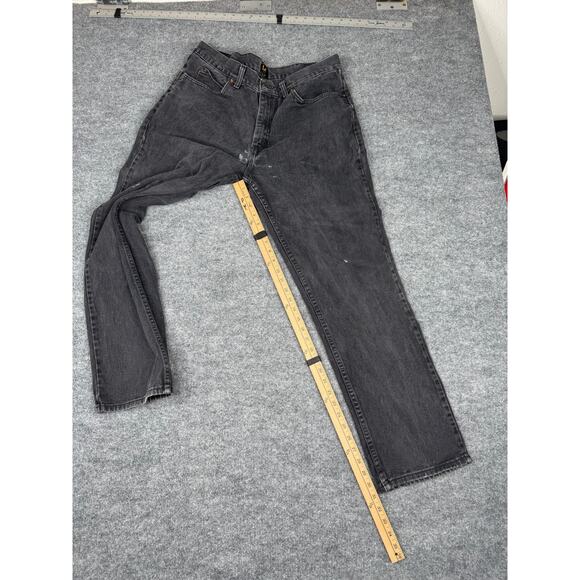 Vintage Lee Jeans 36x32 Black Denim Straight Fit - Picture 12 of 16